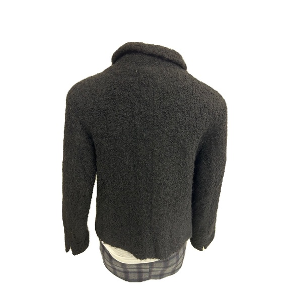 PERUVIAN LINK ALPACA COLLECTION BLACK BOUCLE KNIT CARDIGAN BLAZER JACKET SIZE S - Picture 4 of 8
